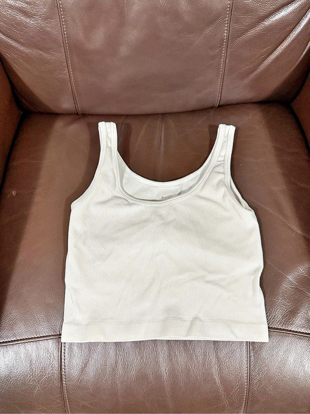 Free with any purchase ! Ribbed Seamless Tank Sports Bra White
